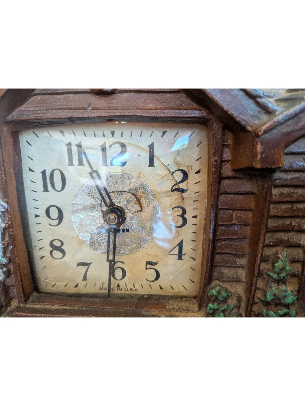 VINTAGE HADDON ANIMATED LIGHTED MUSICAL HOME SWEET HOME ROCKING GRANDMA CLOCK